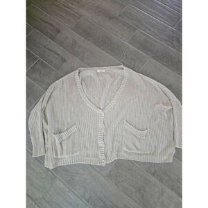 Millau Knit Oversized Knit Crochet‎ Cardigan Beige Size Small Medium